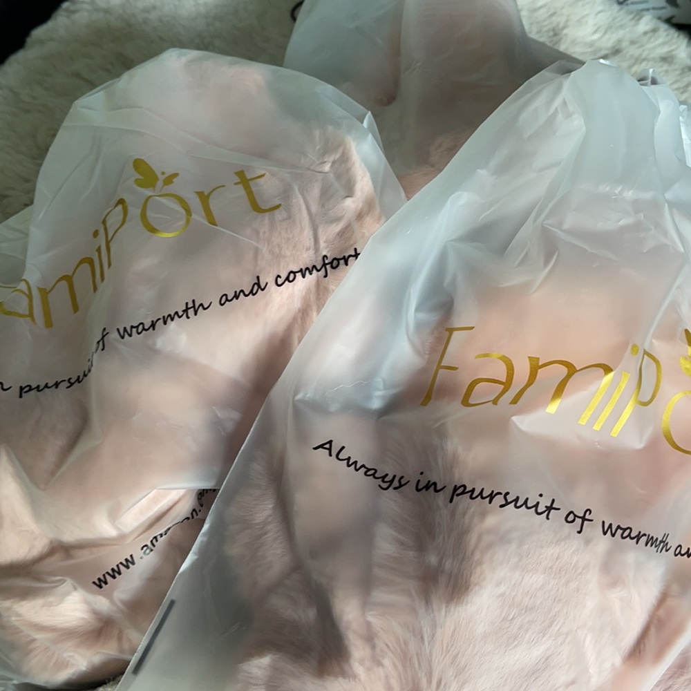 Pink Fluffy Faux Fur Slippers - Picture 9 of 9